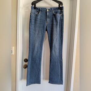 Frame Women's Denim Stretch Le Mini Boot Jeans in Poe, Size 32 Retail $278